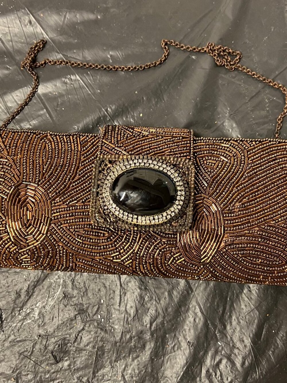 Vintage Todd Anthony Beaded Clutch Purse - Mint Condition with Mirror